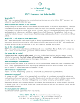 BBL™ Permanent Hair Reduction FAQ