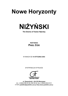 NIŻYŃSKI Pressbook