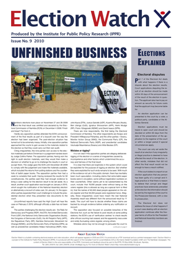 Unfinished Business Elections Explained
