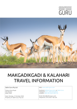 Makgadikgadi & Kalahari Travel Information