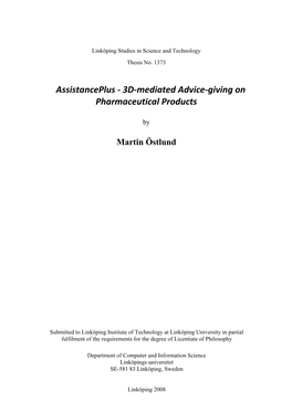 3D-Mediated Advice-Giving on Pharmaceutical Products