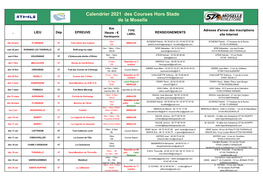 Calendrier 2021 Des Courses Hors Stade De La Moselle