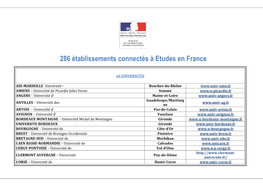 286 Établissements Connectés À Etudes En France