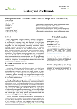 Anteroposterior and Transverse Dento-Alveolar Changes After Slow Maxillary Expansion