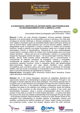 A Iconografia Libertária De Antonio Berni: Uma Possibilidade De (Re)Conhecimento Para a América Latina