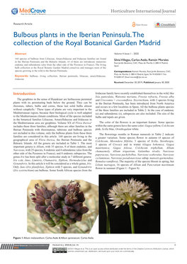 Bulbous Plants in the Iberian Peninsula. the Collection of the Royal Botanical Garden Madrid