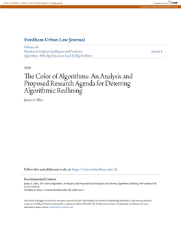 The Color of Algorithms: an Analysis and Proposed Research Agenda for Deterring Algorithmic Redlining, 46 Fordham Urb