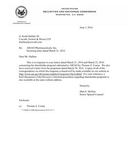 ARIAD Pharmaceuticals, Inc.; Rule 14A-8 No-Action Letter