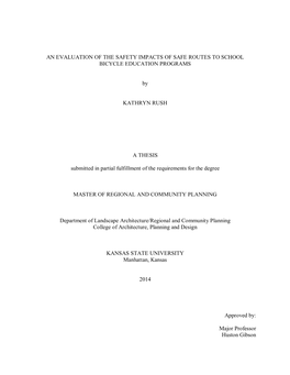 An Evaluation of the Safety Impacts of Safe Routes to School Bicycle Education Programs