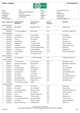 Dfbnet - Spielplan 05.08.2020 08:47