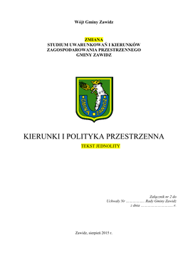 Kierunki I Polityka Przestrzenna