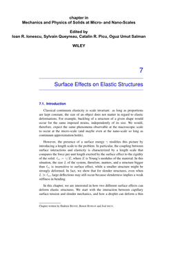 Surface Effects on Elastic Structures