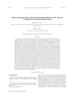 Roles of Equatorial Waves and Western Boundary Reflection in the Seasonal Circulation of the Equatorial Indian Ocean