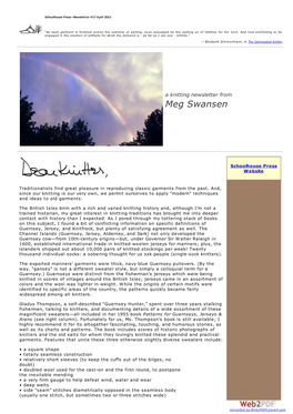 A Newsletter from Meg Swansen