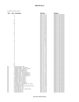 Hollywood Edge Sound Design Vol 2