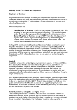 Land Registers of Scotland Briefing Note