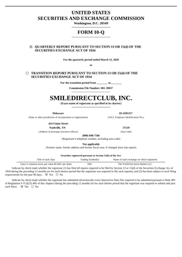 SMILEDIRECTCLUB, INC. (Exact Name of Registrant As Specified in Its Charter)