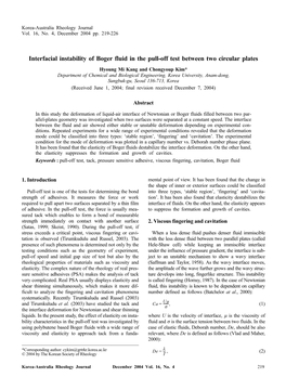 Interfacial Instability of Boger Fluid in the Pull-Off Test Between Two Circular Plates