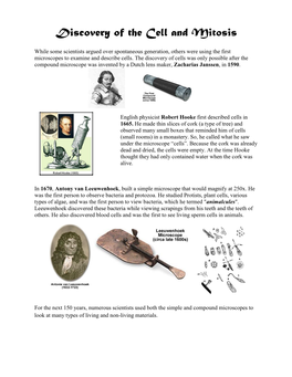 Discovery of the Cell and Mitosis