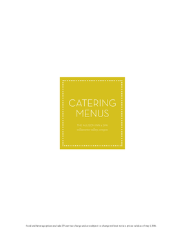 Catering Menus