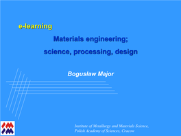 Materials Engineering; Science, Processing, Design