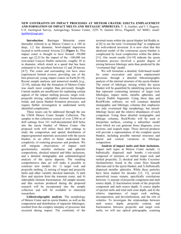 Ejecta Emplacement and Formation of Impact Melts and Metallic Spherules