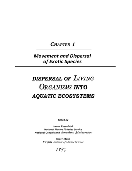 Dispersal of Exotic Species from Aquaculture Sources, with Emphasis on Freshwater Fishes