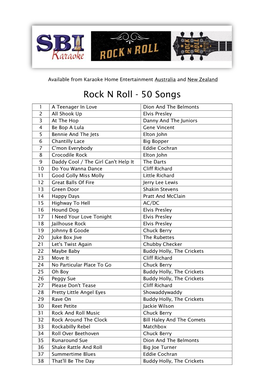 Rock N Roll - 50 Songs