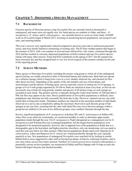 Chapter 5: Drosophila Species Management