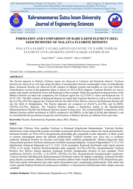 Kahramanmaras Sutcu Imam University Journal of Engineering Sciences