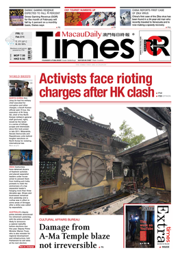 Activists Face Rioting Charges After HK Clash