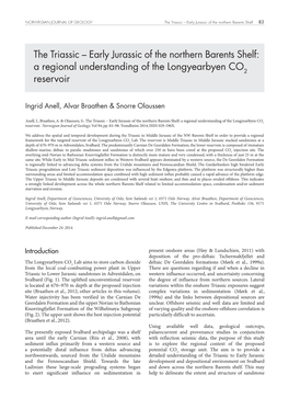 The Triassic – Early Jurassic of the Northern Barents Shelf 83