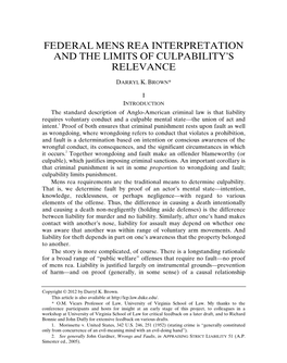 Federal Mens Rea Interpretation and the Limits of Culpability's Relevance