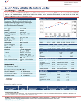 Golden Arrow Selected Stocks Fund Limited Fund Manager’S Comments for the Month of January 2015, NAV of the Golden Arrow Selected Stocks Fund Ltd