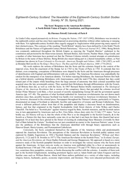 Eighteenth-Century Scotland: the Newsletter of the Eighteenth-Century Scottish Studies Society, N° 35, Spring 2021