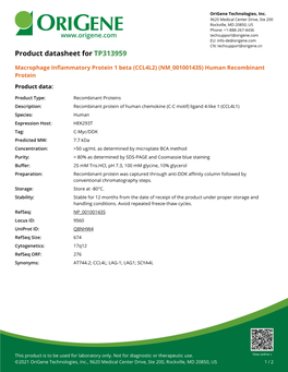 Human Recombinant Protein – TP313959