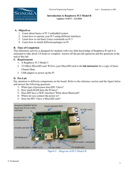 Introduction to Raspberry Pi 3 Model B A. Objectives 1. Learn About