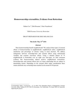 ' Does Neighborhood Segregation Affect Homeownership Externalities