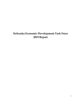 Nebraska Economic Development Task Force 2019 Report