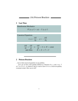 Poisson Brackets