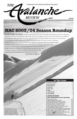 NAC 2003/04 Season Roundup in the Height of Winter, You Know What’S Going in Your Local Mountains