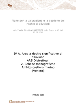 IV A. Area a Rischio Significativo Di Alluvione ARS Distrettuali 2