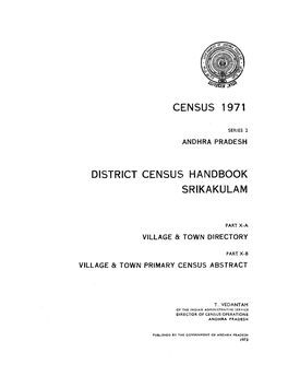 District Census Handbook, Srikakulam, Part X
