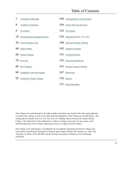 Table of Contents