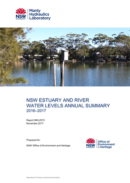 Nsw Estuary and River Water Levels Annual Summary 2016-2017