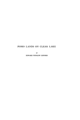 Pomo Lands on Clear Lake