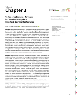 Tectonostratigraphic Terranes in Colombia: an Update. First Part