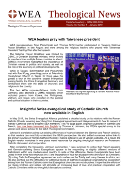 Theological News Published Quarterly – ISSN 0260-3705 Volume 48, Number 1 – January 2019