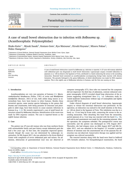 A Case of Small Bowel Obstruction Due to Infection with Bolbosoma Sp