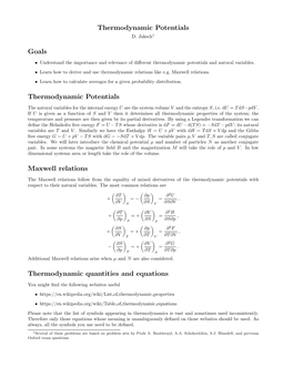 Thermodynamic Potentials D